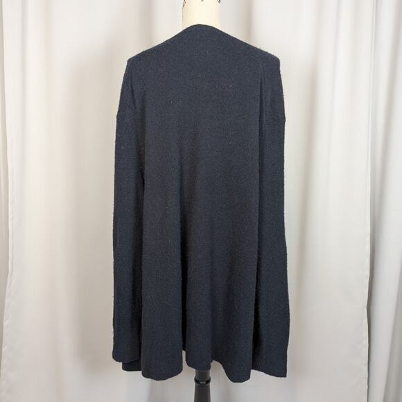 Madewell Black Alpaca Merino Wool Blend Open Front Cardigan Sweater XL - Picture 15 of 16